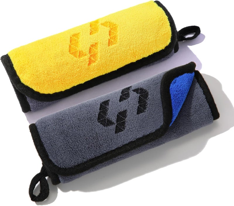 HEYBALL Premium Billiard Cue Cleaning Towels 2‑Pack, 16 x 12 in 800 GSM Microfiber Cloth – Ultra‑Thick Lint‑Free Wipe for Pool Cue, Balls & Table – Hanging Loop - Image 1